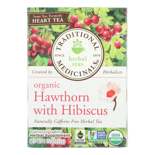 Traditional Medicinals Organic Heart Tea with Hawthorn, Hibiscus & 16 Tea Bags - Cozy Farm 