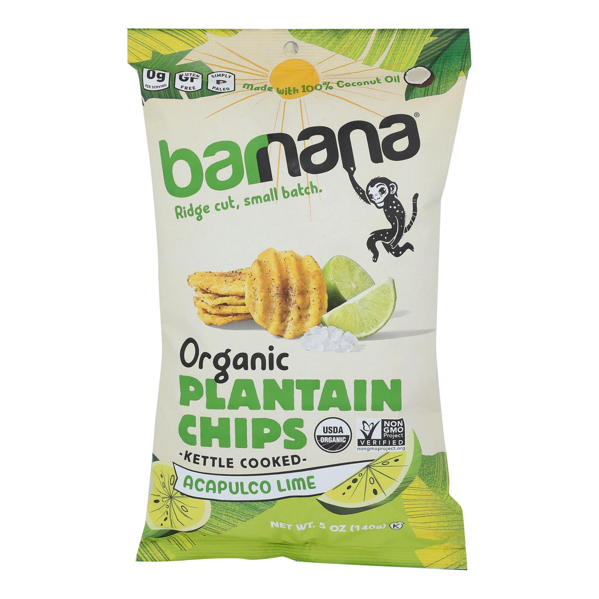 Barnana Banana Chips Acapulco Lime Flavor, 5 oz (Pack of 6) - Cozy Farm 