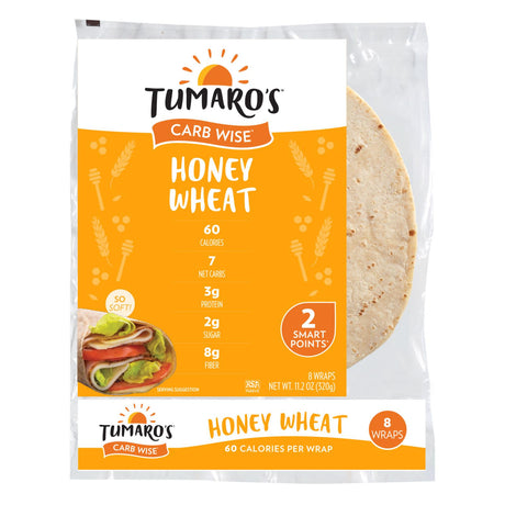 Tumaros Carb Wise 8-Inch Whole Wheat Wraps (Pack of 6 - 8 Wraps) - Cozy Farm 