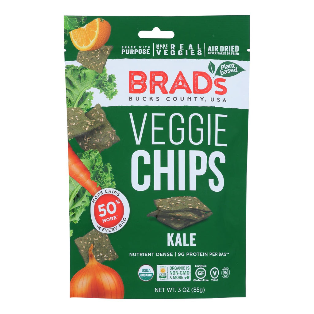 Brad's Plant-Based Raw Kale Chips (Pack of 12 - 3 Oz. each) - Cozy Farm 