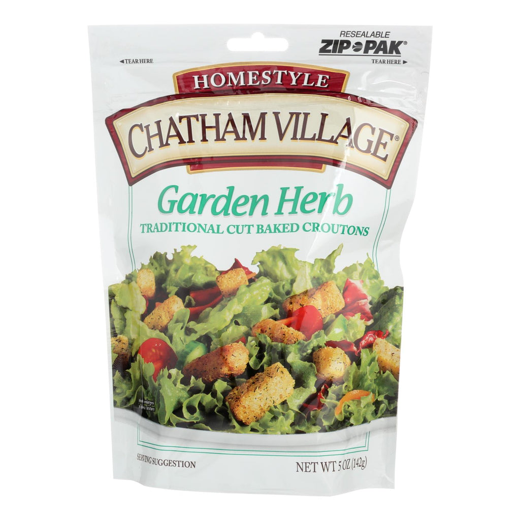 Chatham Village Traditional Cut Croutons - Garden Herb - Case Of 12 - 5 Oz. - Cozy Farm 