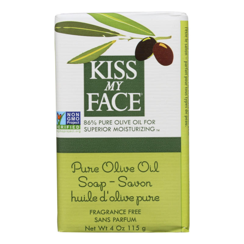 Kiss My Face Pure Olive Oil Fragrance-Free Bar Soap (4 Oz.) - Cozy Farm 