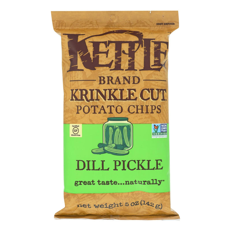 Kettle Brand Dill Pickle Krinkle Cut Potato Chips (15 x 5 Oz. Bags) - Cozy Farm 