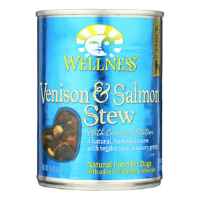 Wellness Pet Products Dog Food - Venison and Salmon with Potatoes and Carrots (Pack of 12) - 12.5 oz. - Cozy Farm 
