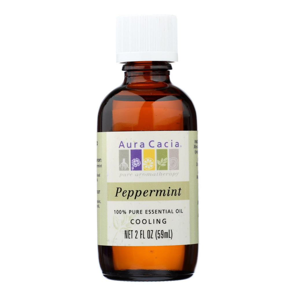 Aura Cacia Peppermint Pure Essential Oil (Pack of 2 Fl Oz) - Cozy Farm 