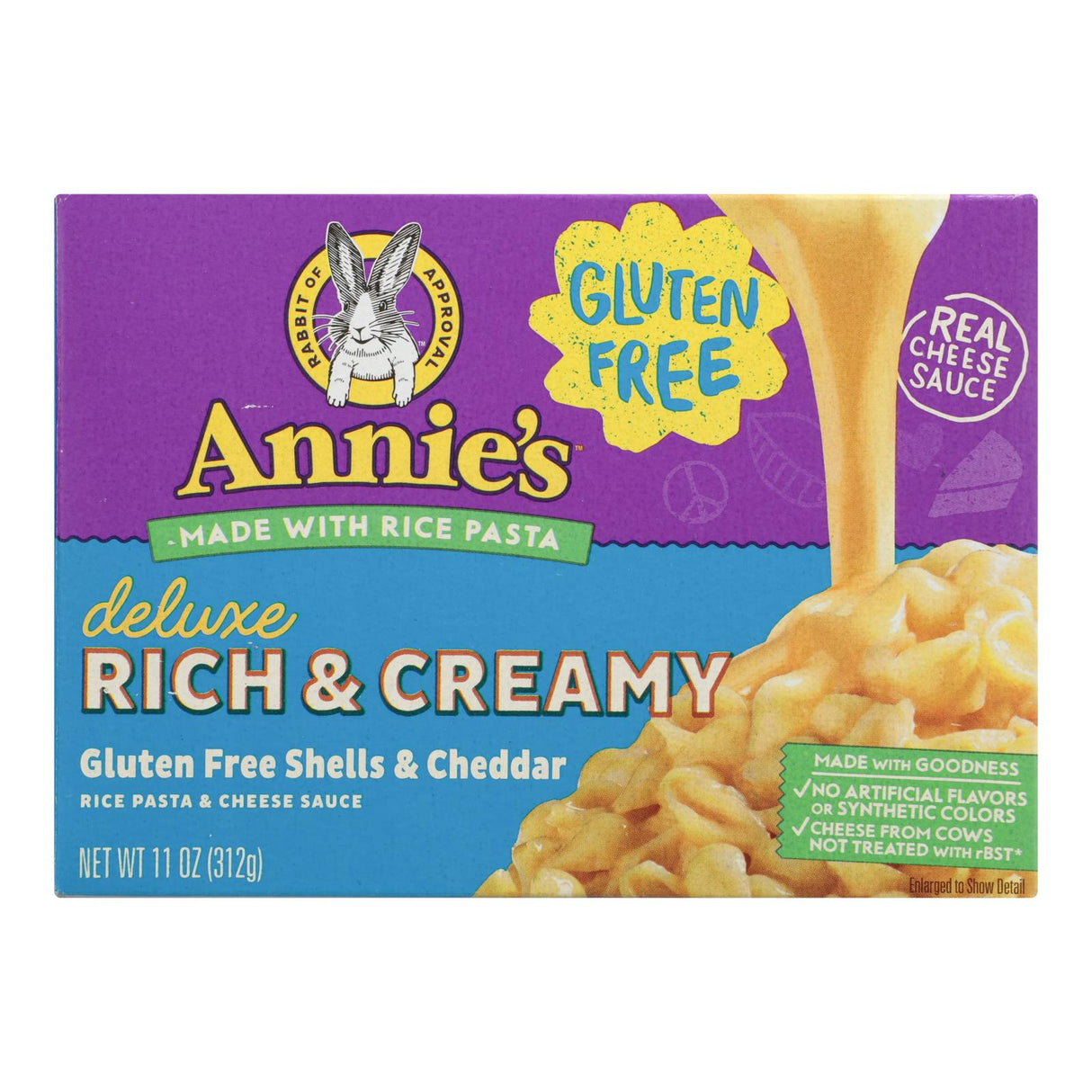 Annie's Homegrown Rice Pasta Dinner Creamy Deluxe, Gluten-Free, 11 Oz Extra Cheesy Cheddar Sauce (Pack of 12) - Cozy Farm 