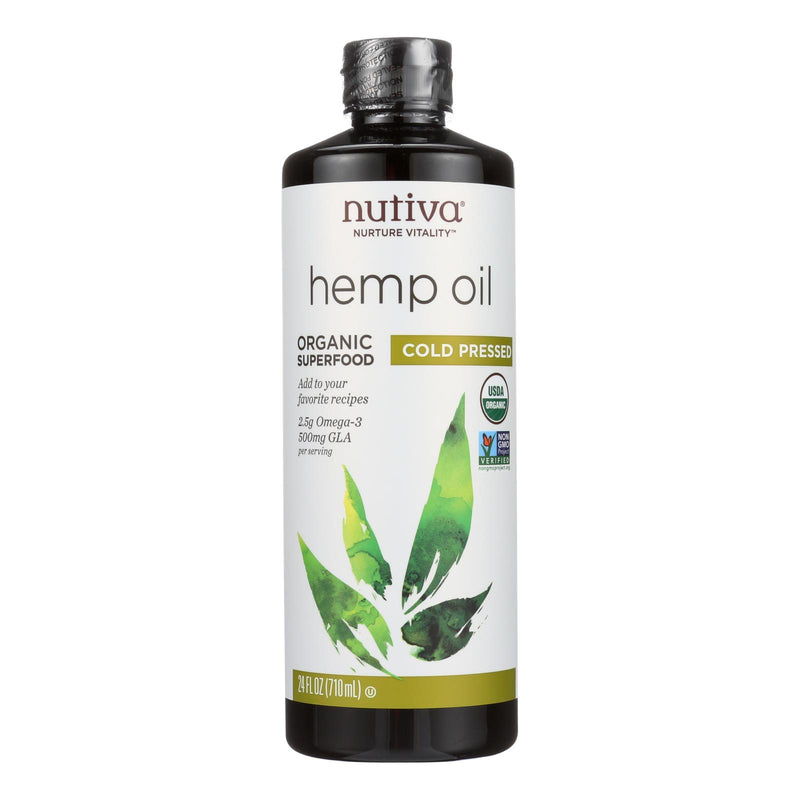 Nutiva Organic Cold-Pressed Hemp Oil, 24 FL. OZ. - Cozy Farm 