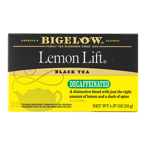 Bigelow Lemon Lift Decaf Black Tea, 20-Count Tea Bags (Pack of 6) - Cozy Farm 