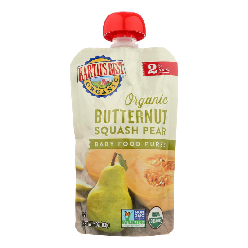 Earth's Best Organic Butternut Squash Pear Baby Food Puree - Stage 2 - Case Of 12 - 4 Oz. - Cozy Farm 