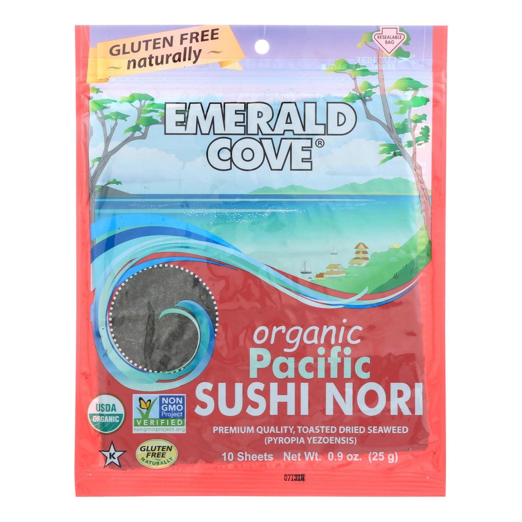 Organic Emerald Cove Pacific Sushi Nori (Pack of 6) - Toasted Silver Grade, 10 Sheets - Cozy Farm 