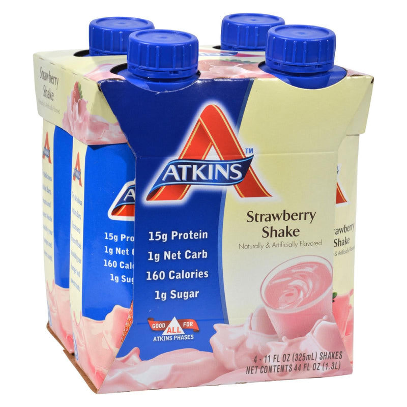 Atkins Advantage RTD Strawberry Shake 4-Pack, 11 Fl. Oz. Per Shake - Cozy Farm 