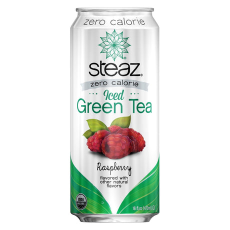 Steaz Zero Calorie Green Tea Raspberry Case of 12 16 fl oz - Cozy Farm 