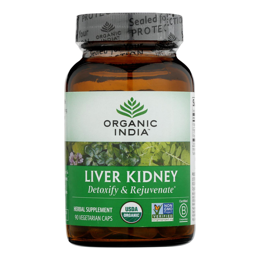 Organic India USA Whole Herb Liver & Kidney Supplement (Pack of 1 - 90 Vcaps) - Cozy Farm 