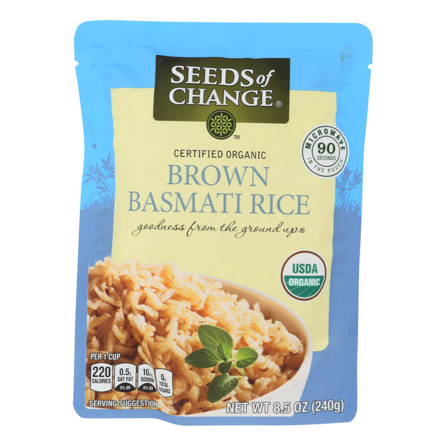 Seeds of Chang Organic Rishikesh Brown Basmati Rice e, 8.5 Oz. (Pack of 12) - Cozy Farm 