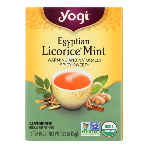 Yogi Egyptian Licorice Mint Tea Bags, 16-Count (Pack of 6) - Cozy Farm 