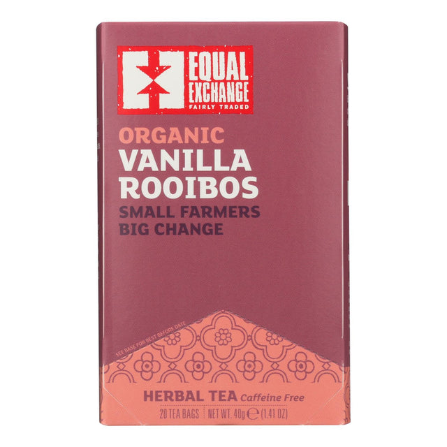 Equal Exchange Organic Vanilla Rooibos Herbal Tea, 6 Packets of 20 Tea Bags - Cozy Farm 