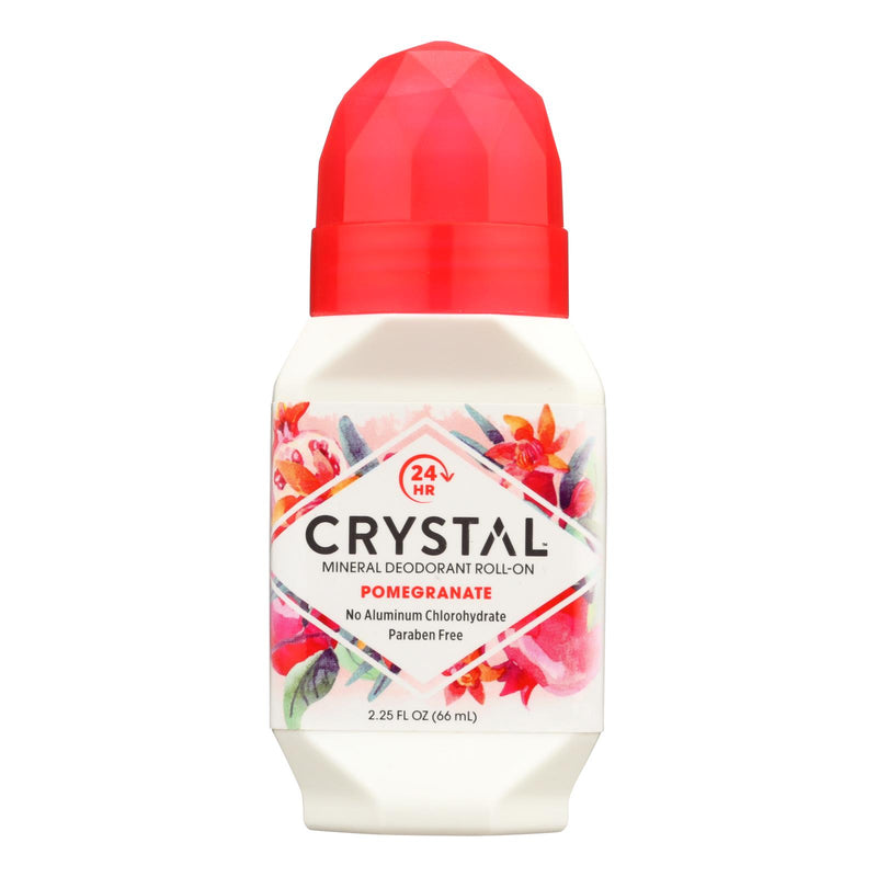 Crystal Essence Mineral Deodorant Roll-On, Pomegranate, 2.25 Fl Oz - Cozy Farm 