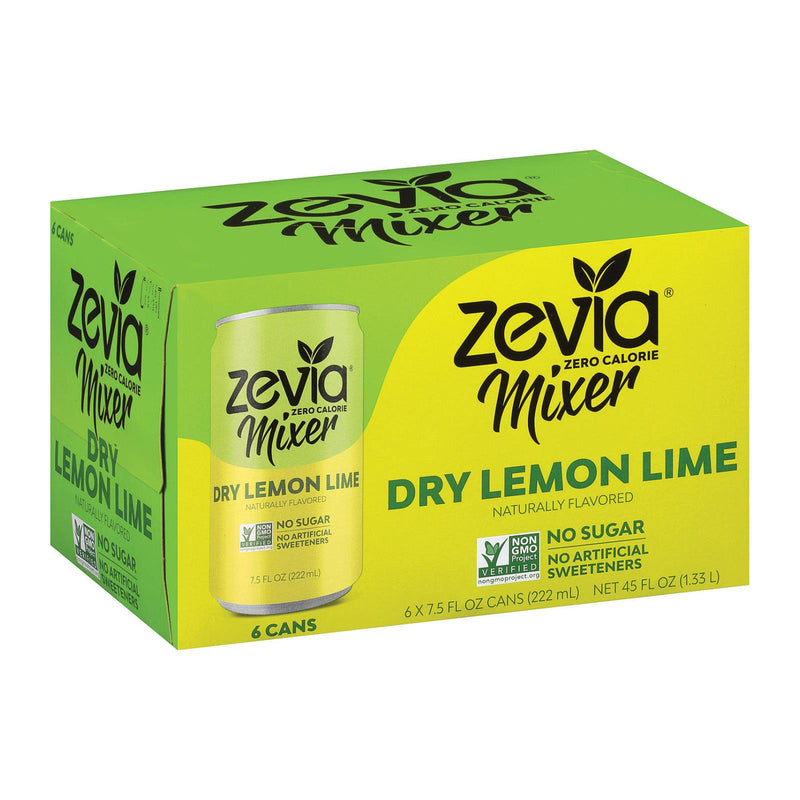 Zevia Zero-Calorie Dry Lemon Lime Mixer, 6 x 7.5 Fl Oz. - Cozy Farm 