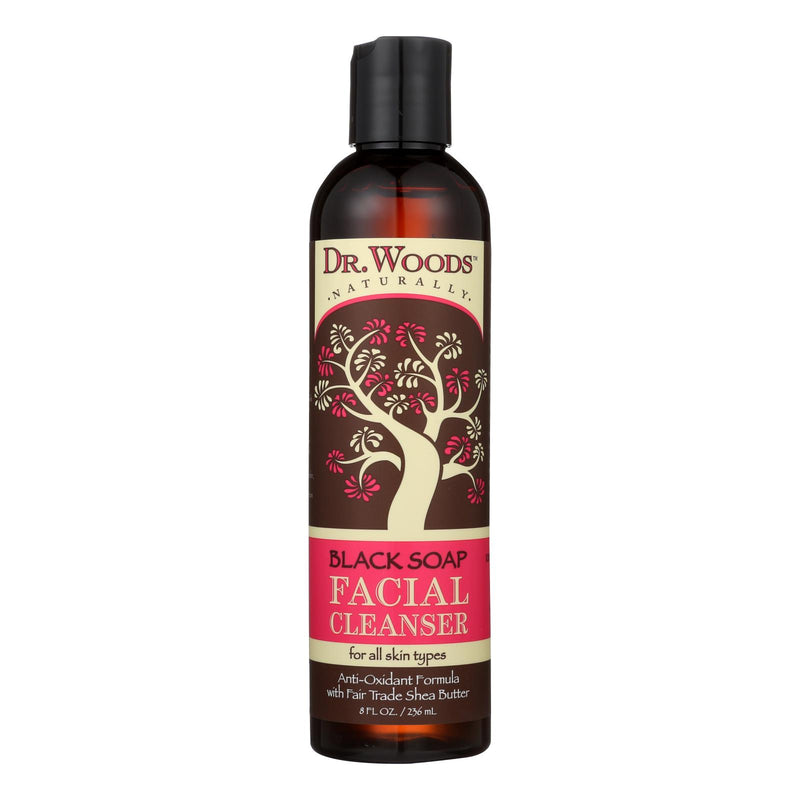 Dr. Woods Facial Cleanser Black Soap with Shea Butter for Deep Cleansing and Hydration, 8 Fl Oz - Cozy Farm 