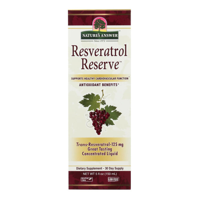 Nature's Answer Resveratrol Reserve Alcohol-Free Liquid Supplement (5 Fl Oz) - Cozy Farm 