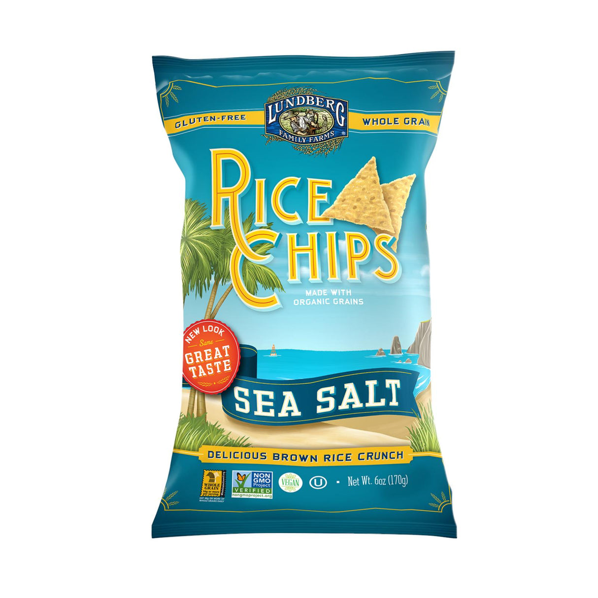 Lundberg Family Farms Sea Salt Rice Chips (12-Pack, 6 Ounce Bags) - Cozy Farm 