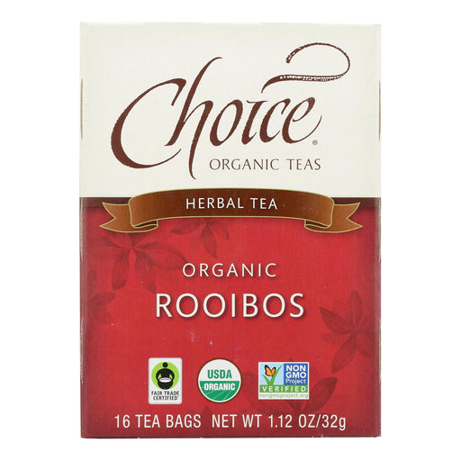 Choice Organic Teas Rooibos Red Bush Tea - 16 Tea Bags (Pack of 6) - Cozy Farm 
