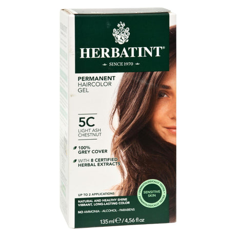 Herbatint Permanent Herbal Hair Color Gel - 5C Light Ash Chestnut - 135 ml - Cozy Farm 