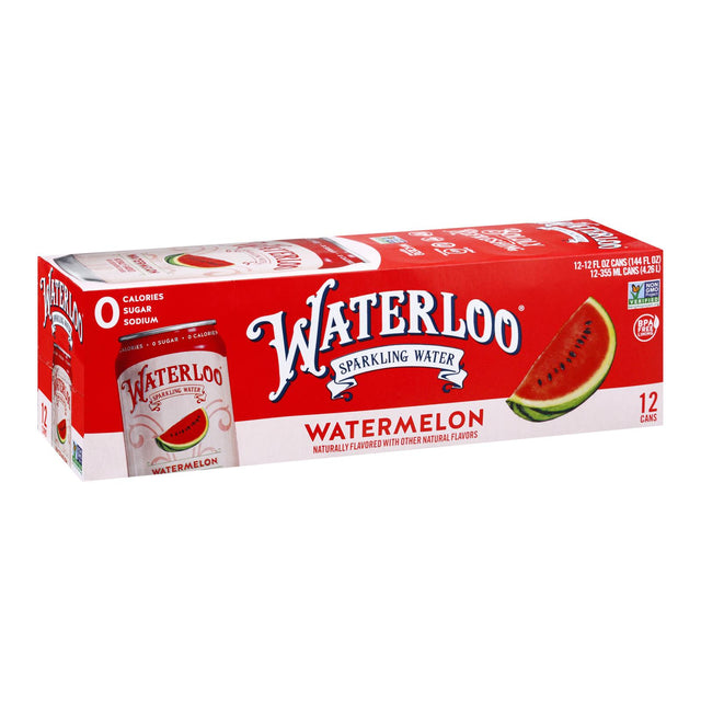 Waterloo Watermelon Sparkling Water - Case of 24 - 12 oz Cans - Cozy Farm 