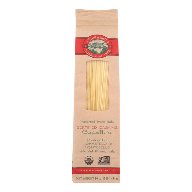 Montebello Organic Capellini Pasta, 1 lb. (Pack of 12) - Cozy Farm 