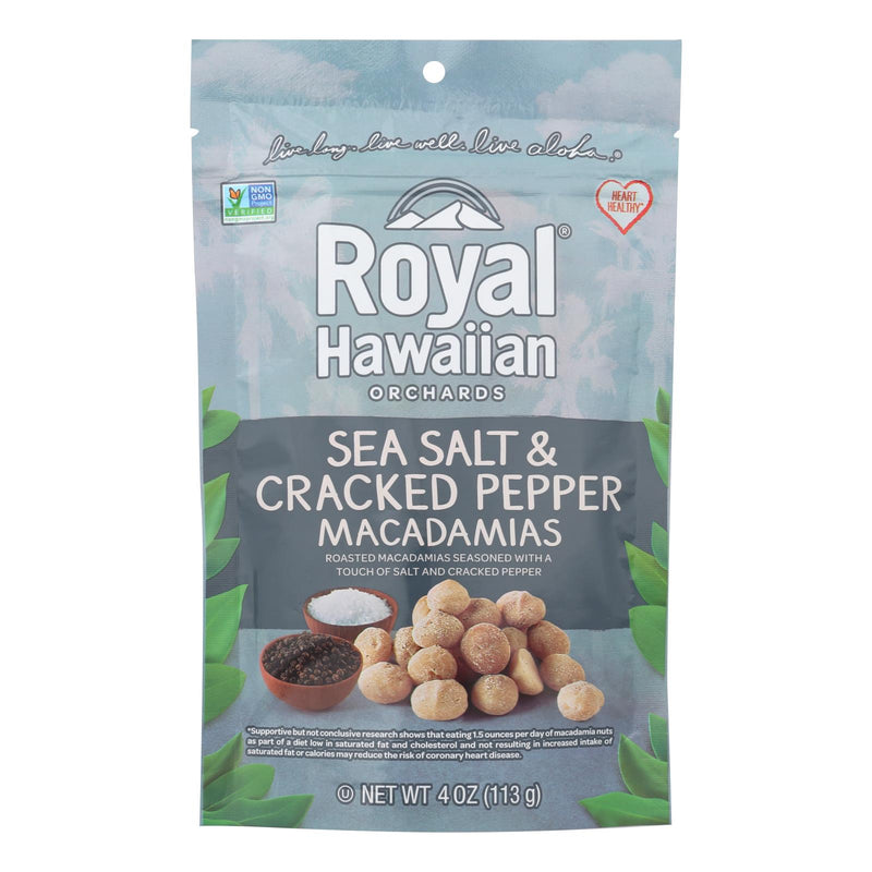 Royal Hawaiian Orchards Macadamias, Sea Salt & Cracked Pepper (Pack of 6 - 4 Oz.) - Cozy Farm 