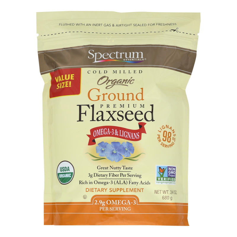 Spectrum Essentials Organic Premium Ground Flaxseed, 24 Ounce - Cozy Farm 