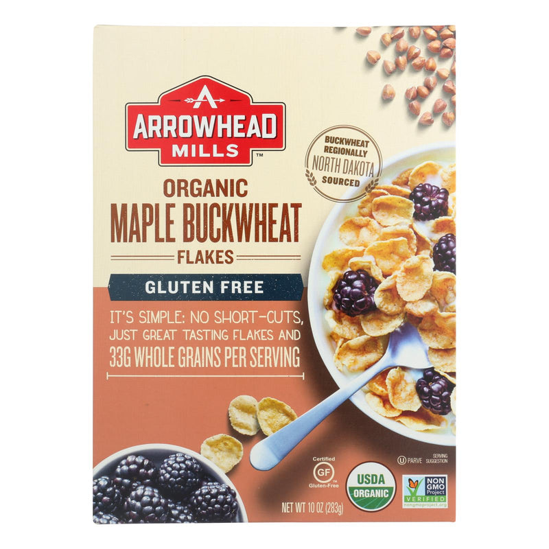 Arrowhead Mills Organic Maple Buckwhat Flakes Cereal, 10 Oz (Pack of 6) - Cozy Farm 