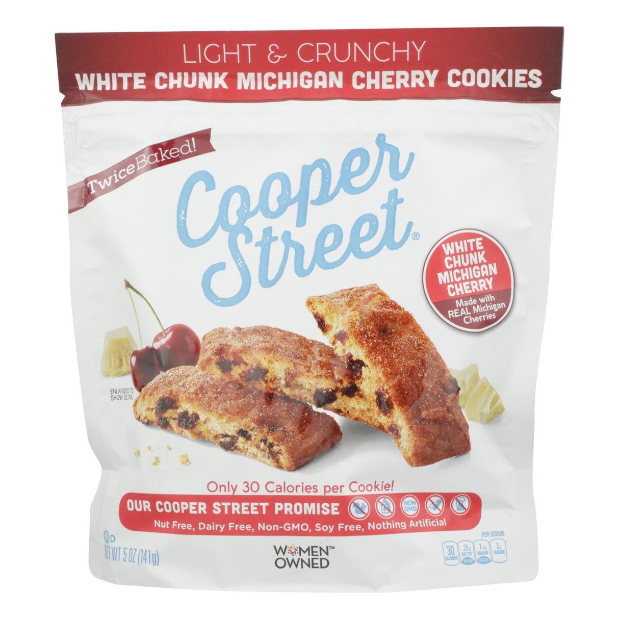 Cooper Street Cookies Michigan Cherry White 5 Oz., Pack of 6 - Cozy Farm 