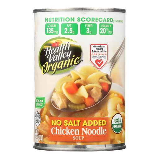 Health Valley Organic Chicken Noodle Soup (Pack of 12) - No Salt Added, 14.5 Oz. - Cozy Farm 