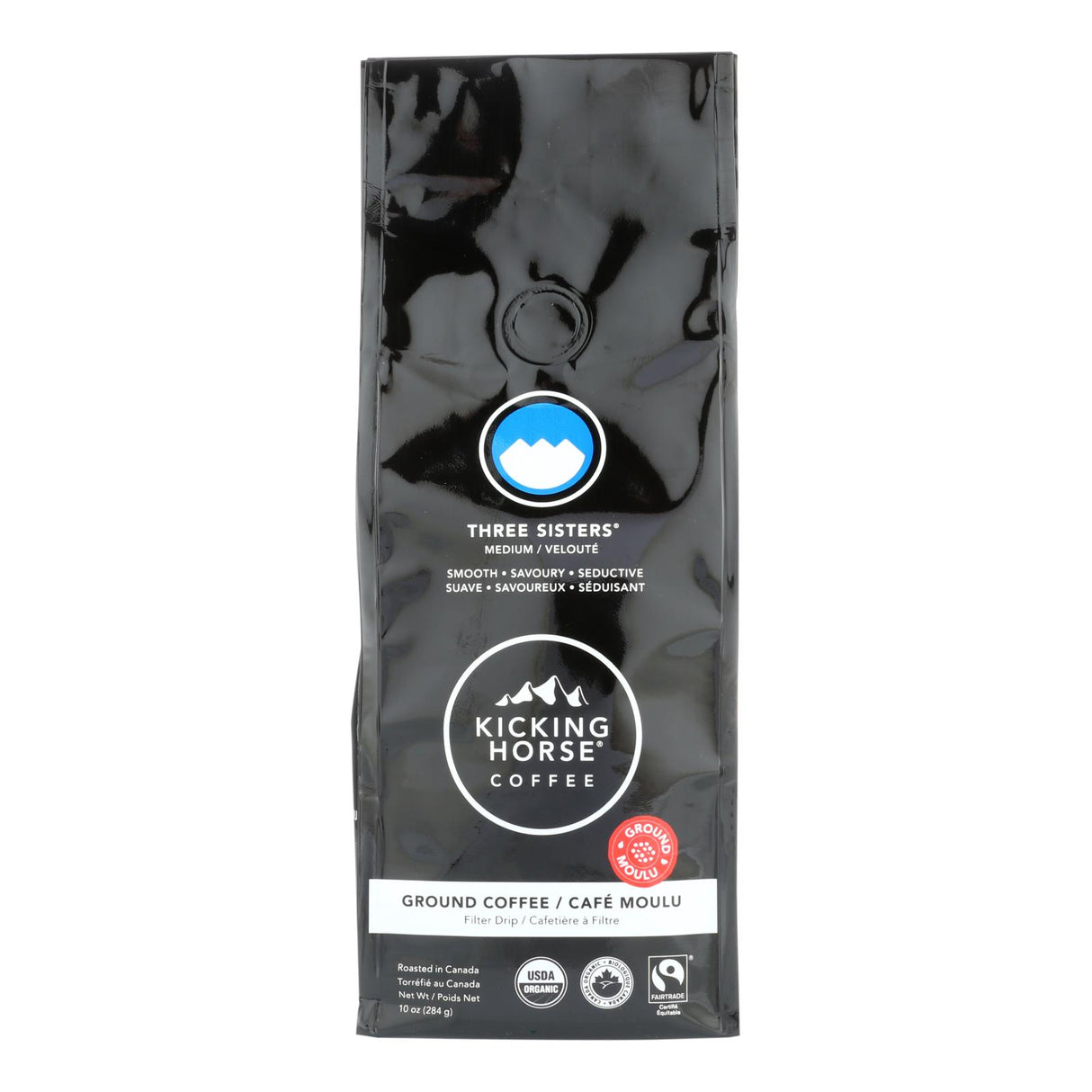 Kicking Horse Coffee Organic Ground Three Sisters Medium Roast 10 Oz (Pack of 6) - Cozy Farm 