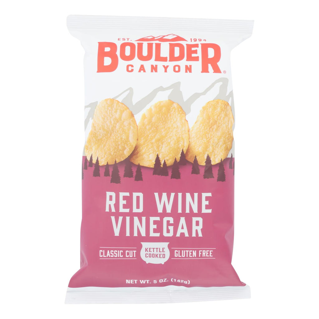 Boulder Canyon Kettle Chips Red Wine Vinegar (Pack of 12) - 5 Oz. - Cozy Farm 