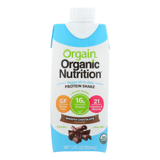 Orgain Organic Vegan Nutritional Shake, Smooth Chocolate, 11 Fl Oz (12-Pack) - Cozy Farm 