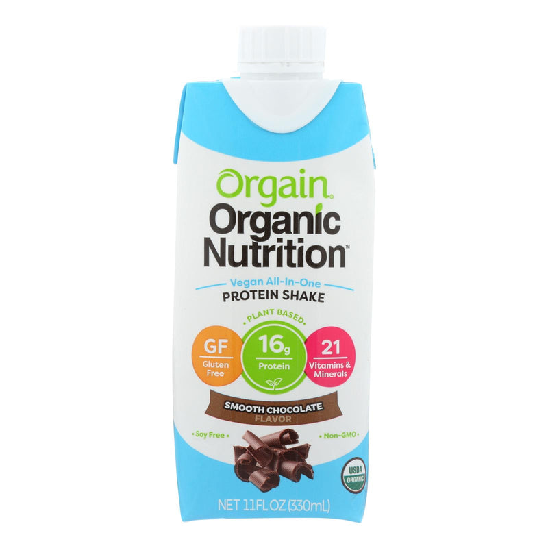 Orgain Organic Vegan Nutritional Shake, Smooth Chocolate, 11 Fl Oz (12-Pack) - Cozy Farm 
