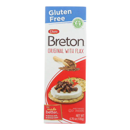 Breton Dare Original Flax Crackers (Pack of 6 - 4.76 Oz.) - Cozy Farm 