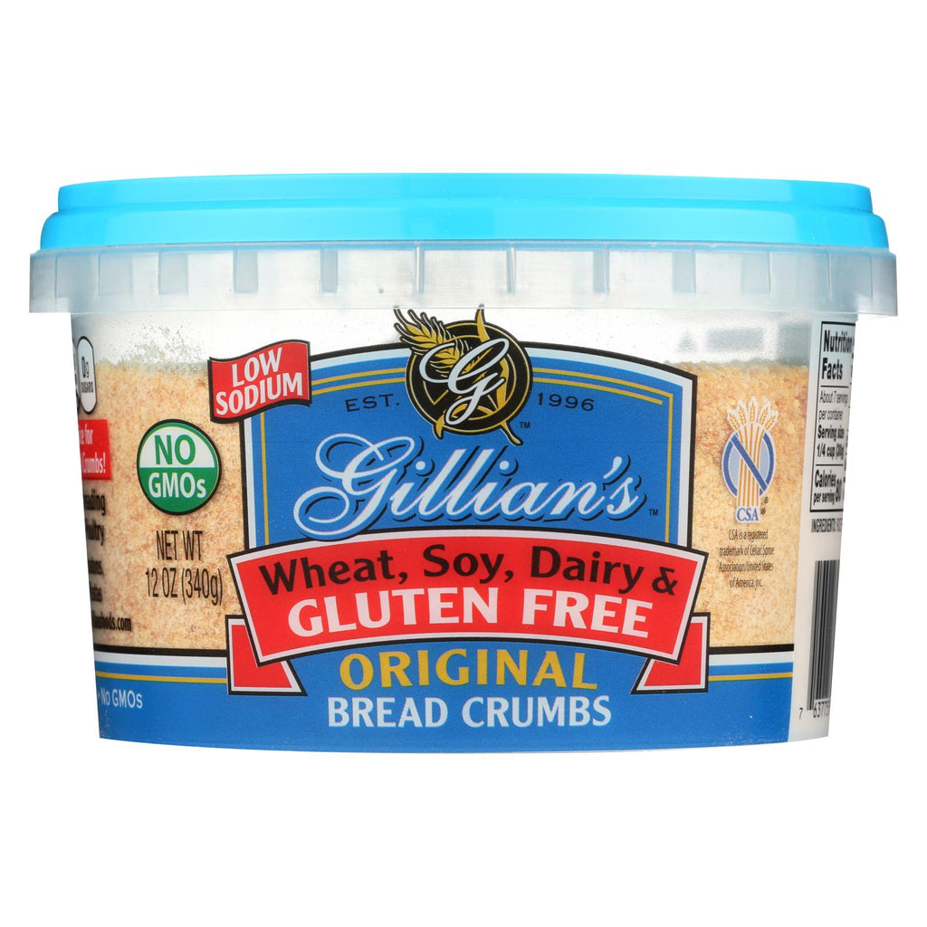 Gillian's Food Plain Bread Crumbs - Original (Pack of 12) - 12 Oz. - Cozy Farm 