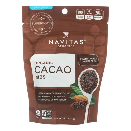 Navitas Naturals Organic Raw Cacao Nibs - Rich in Antioxidants, 4 Oz (Pack of 12) - Cozy Farm 