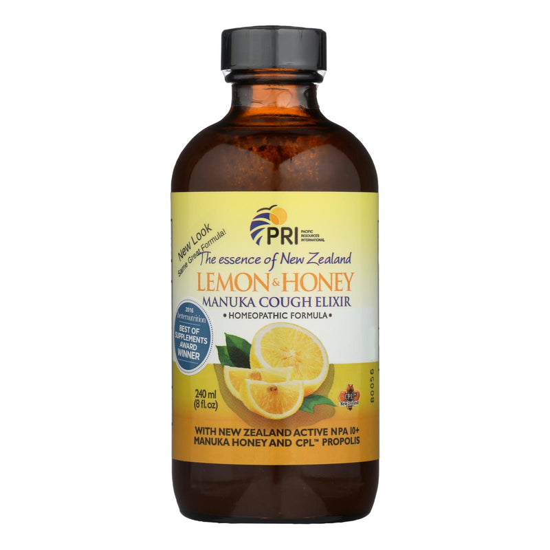 Pacific Resources International Manuka Lemon and Honey Cough Elixir, 8 Fl. Oz. - Cozy Farm 