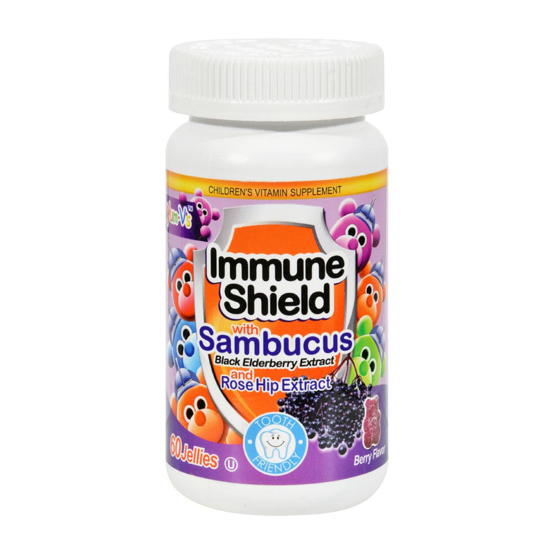 Yum V's Immune Shield with Elderberry Sambucus Elderberries (60 Chewable Tablets) - Cozy Farm 