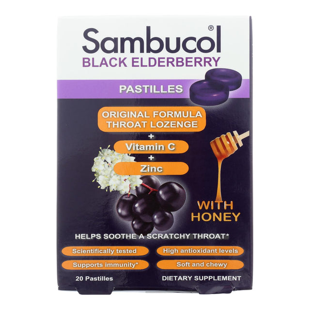 Sambucol Black Elderberry Pastilles, Immune Support with Antioxidants, (Pack of 20) - Cozy Farm 