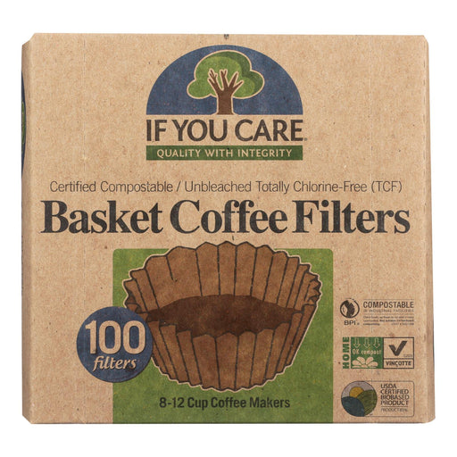 If You Care Unbleached Coffee Filters, Basket Style, 12 Pack of 100 - Cozy Farm 