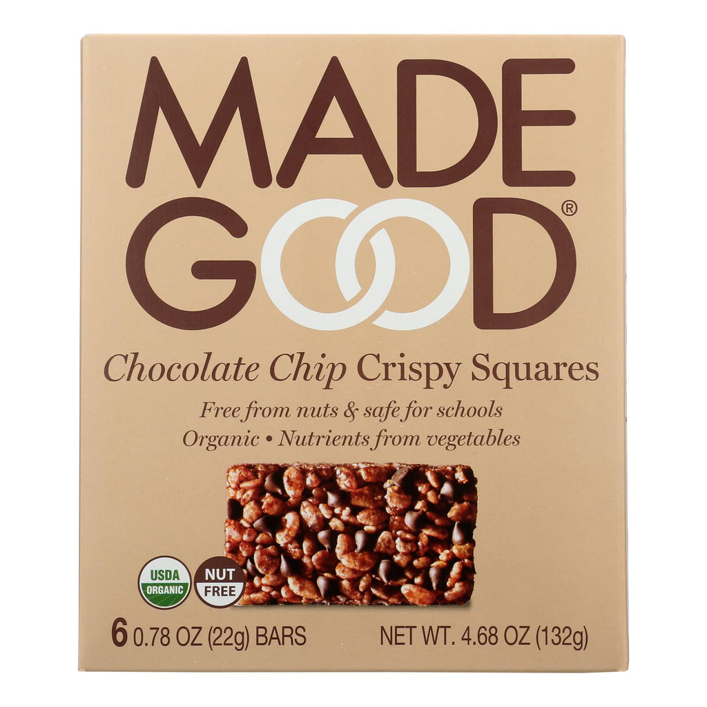 Made Good Chocolate Chip Crispy Squares (Pack of 6 - 4.68 Oz.) - Cozy Farm 