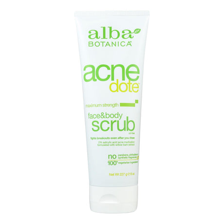 Alba Botanica Natural Acnedote 2% Salicylic Acid Exfoliating Face and Body Scrub (8 Fl Oz) - Cozy Farm 