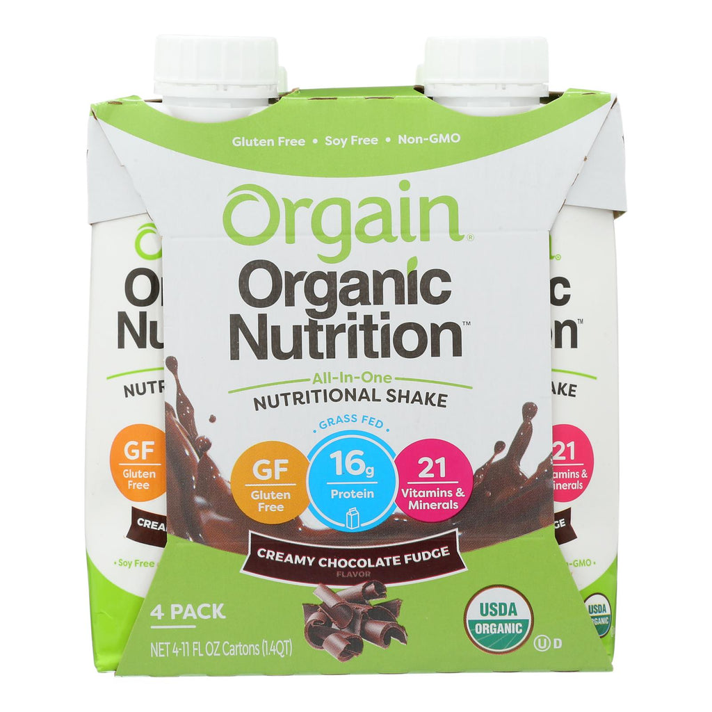 Orgain  Organic Nutrition Shake - Chocolate Fudge (Pack of 12) - 11 Fl Oz - Cozy Farm 