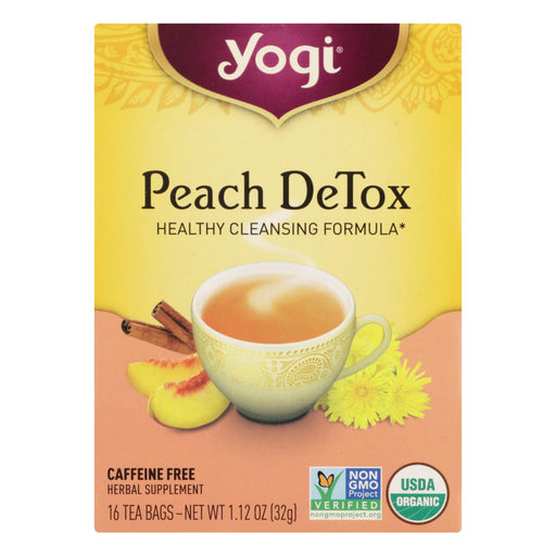 Detoxing Delight: Yogi Peach Tea (16 Bags, Pack of 6) - Cozy Farm 