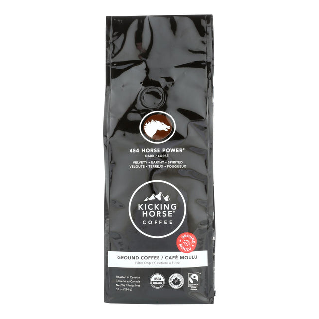 Kicking Horse Coffee Organic Ground 454 Horse Power Dark Roast 10 Oz (Pack of 6) - Cozy Farm 